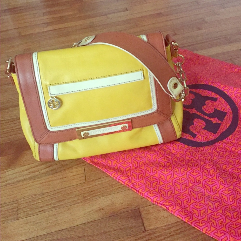 Tory Burch bag yellow and brown